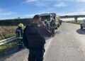 Incendio de un camión a la altura del kilómetro 365 de la autopista