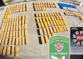 Golpe al abigeato en Serodino: efectivos rurales de Cañada de Gómez secuestran carne ilegal, un arma y 181 panes de marihuana