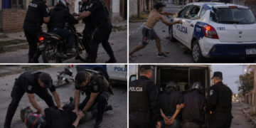 Cañada de Gómez: Un menor y un mayor aprehendidos tras forcejeo con la policía y piedrazos contra los móviles