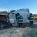 BOMBEROS ZAPADORES RESCATARON A UN CAMIONERO TRAS EL VUELCO DE UN CAMIÓN EN SAN LORENZO