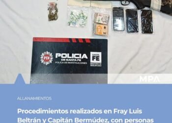 Fray Luis Beltrán y Capitán Bermúdez: allanamientos por microtráfico y amenazas en una escuela
