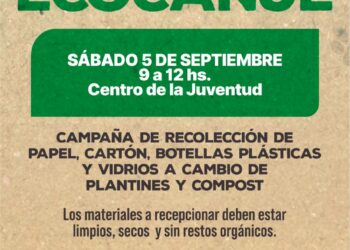 La Municipalidad de Cañada de Gómez llevará adelante una nueva jornada de Ecocanje