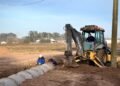 La municipalidad de Cañada de Gómez avanza con la obra de la nueva rotonda de acceso desde la Autopista