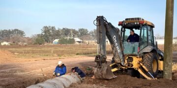 La municipalidad de Cañada de Gómez avanza con la obra de la nueva rotonda de acceso desde la Autopista
