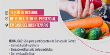 Se realizará un nuevo curso de manipulador de alimentos en Cañada de Gómez
